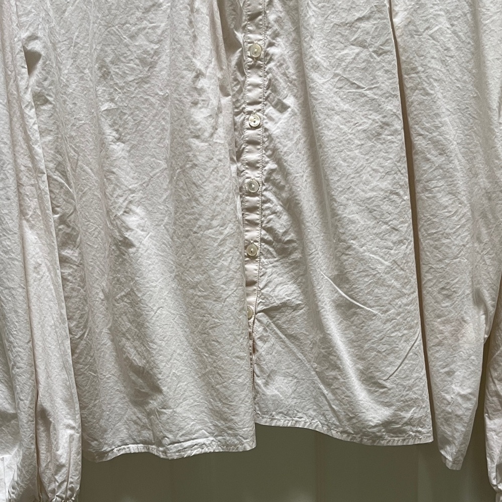 Christy Dawn Ghita Blouse in Pearl Crochet-Collar Button Down Shirt - L - Picture 3 of 9